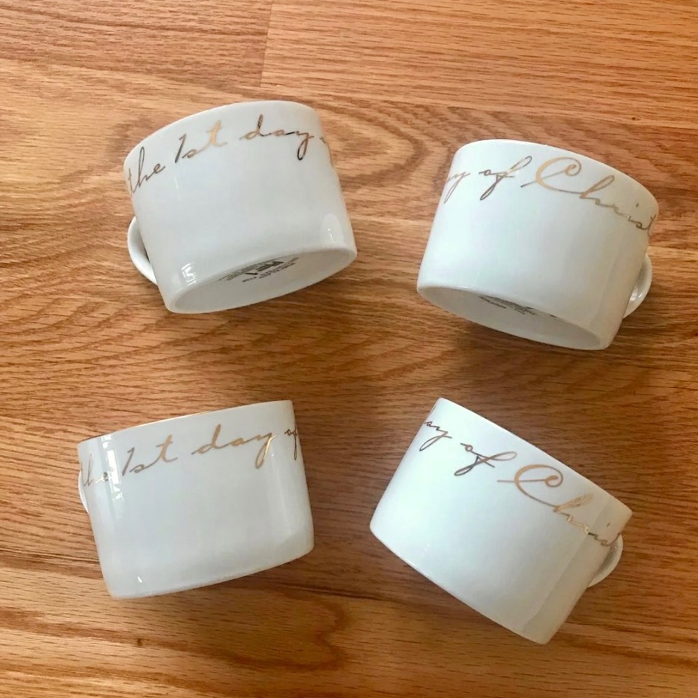 white christmas tea cup coffee mugs pier 1 - Picture 2 of 2